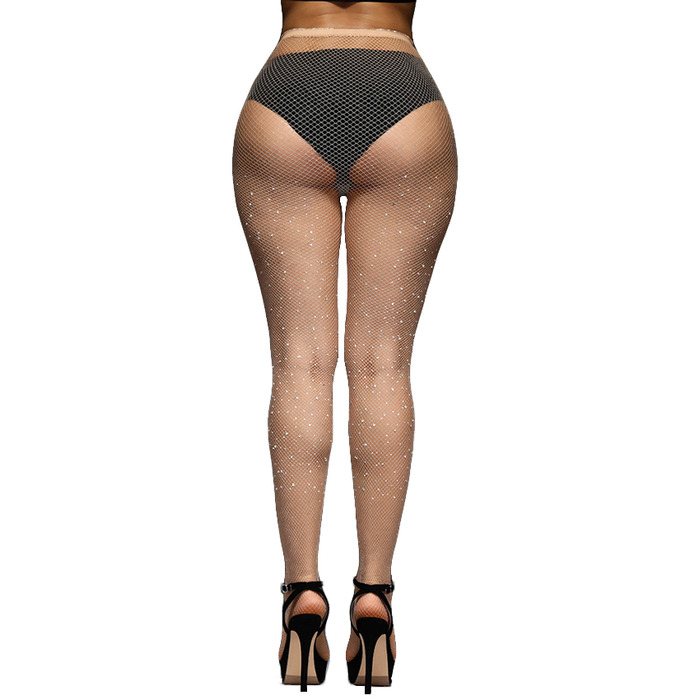 Колготки в сеточку со стразами Star Night телесного цвета XS-L
