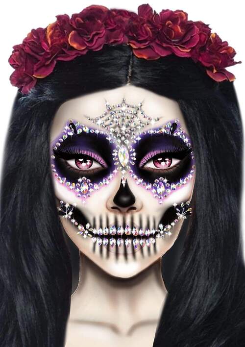 Украшения для лица Leg Avenue Calavera face jewels sticker O/S