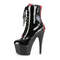 Чоботи Pleaser Adore-1020FH на підборах 7 дюймів, двоколірні черевики на шнурівці 2 3/4 дюйма, блискавка збоку, чорні/червоні