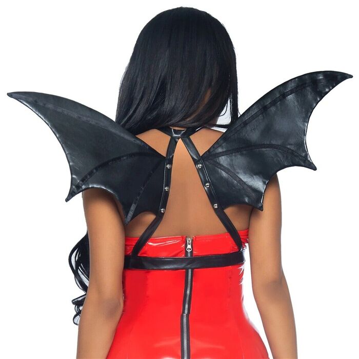 Портупея из искусственной кожи с крыльями летучей мыши Leg Avenue Bat wing body harness O/S