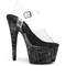 Босоніжки Pleaser Bejeweled-708DM на підборах 7 дюймів, босоніжки з ремінцем на щиколотці 2 3/4 дюйма з ремінцем на щиколотці, прозорі/чорні