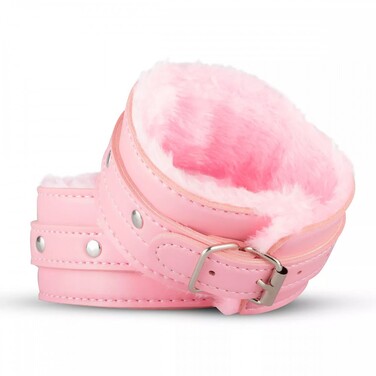 Поножи с мехом внутри, с цепочкой, розовые
