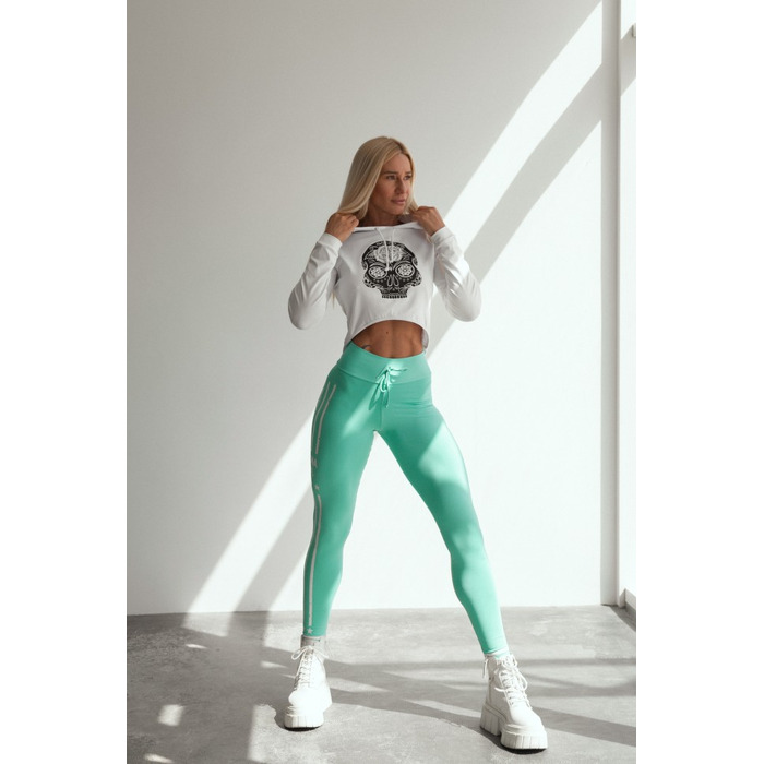 Cпортивна кофта WHITE CROPPED JACKET WITH SKULL