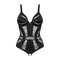 Боді з геометричним дизайном та відкритим доступом Obsessive Chic Amoria чорний, XS/S