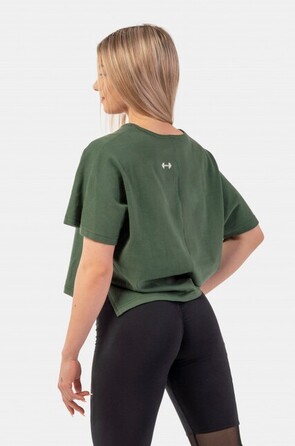 Футболка Organic Cotton Loose Fit 'The Minimalist” Crop Top 417 Dark Green