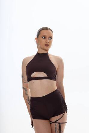 HALTER top Chocolate matte biflex_ шоколадний матовий біфлекс