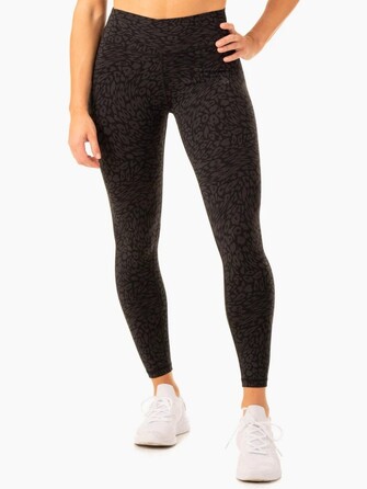 Леггинсы Rotation High Waisted Scrunch Leggings - Black Leopard