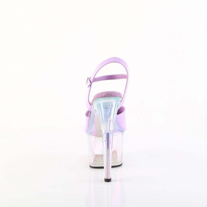 Босоніжки Adore-709HT на підборах 7 дюймів, тоновані босоніжки з ремінцем на щиколотці 2 3/4 дюйма, лавандові/прозорі