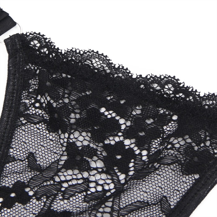 Трусики кружевные Star Night со стразами LOVE, черные, XL