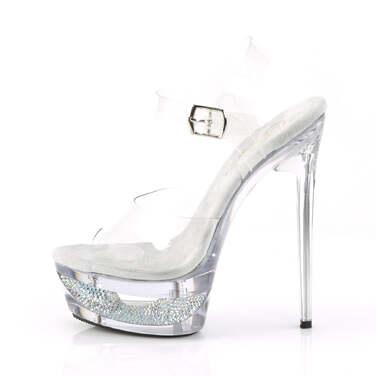 Босоножки Eclipse-608DM *6 1/2 дюйма, каблук, 1 3/4 дюйма, вырез, ремешок на щиколотке, прозрачные