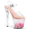 Босоніжки Pleaser Enchant-708AQUA-03 на підборах 8 дюймів, з ремінцем на щиколотці 3 3/4 дюйма, прозорі/рожеві
