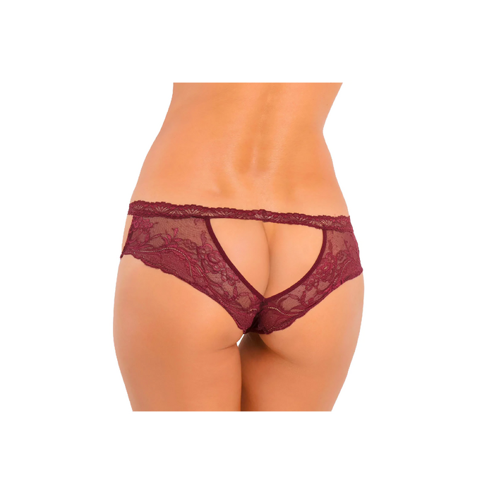 Трусики DIVE DEEP OPEN BACK PANTY BURGUNDY, S/M