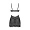 Пеньюар и тусики стринги MARINA CHEMISE black S/M - Passion