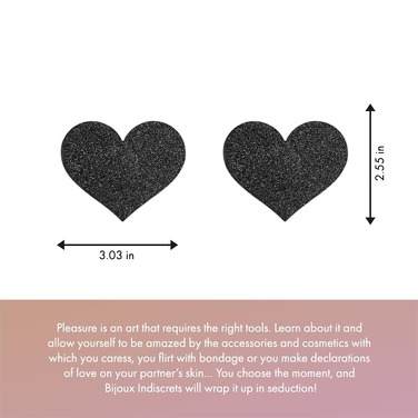 Прикраса для грудей Flash - Heart Black Bijoux Indiscrets