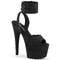 Босоножки Pleaser Adore-791FS. Каблук 7 дюймов, ремешок на щиколотке шириной 2 3/4 дюйма. Черная замша.