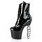 Ботинки Pleaser Irongrip-1020, каблук 7 дюймов, латунь, 3 1/4 дюйма, шнуровка, боковая молния, чёрно-серебристый