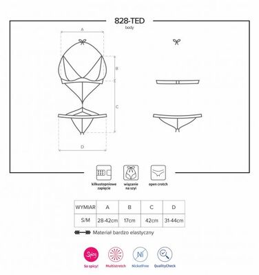 Боди Obsessive 828-TED-1 teddy S/M