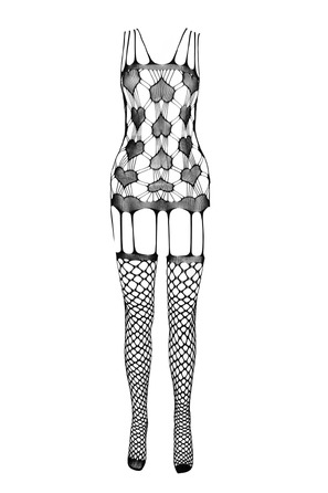 Комбинезон имитация корсета с чулками Passion BS067 black