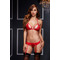 Комплект білизни мереживної BACI Lace Garter Set, червоний, One Size