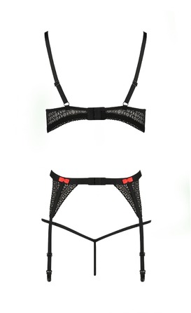 Комплект білизни з поясом для панчіх PERDITA SET black S/M - Passion