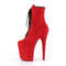 Чоботи Pleaser Flamingo-1020FS *8-дюймовий каблук, 4-дюймові черевики на шнурівці з блискавкою збоку, червоні