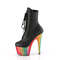 Чоботи Pleaser Adore-1020RC *7 дюймів на підборах, хромовані черевики на шнурівці 2 3/4 дюйма, блискавка збоку, чорні, веганська шкіра/різнокольорові