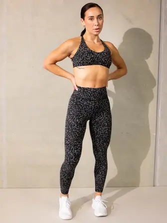Леггинсы Ryderwear Empower High Waisted Leggings - Black Leopard