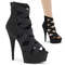 Босоножки Pleaser Delight-600-24, каблук 6 дюймов, босоножки с перекрещивающимися ремешками PF 1 3/4 дюйма, молния сзади, чёрная замша/чёрный