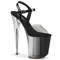 Босоніжки Pleaser Flamingo-808T-1 на підборах 8 дюймів, босоніжки з ремінцем на щиколотці 4 дюйми PF Ombre, сірі/чорні