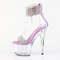 Босоніжки Pleaser Adore-727RS на підборах 7 дюймів, босоніжки з манжетою на щиколотці 2 3/4 дюйма з RS, блискавка ззаду, прозорі/лавандові
