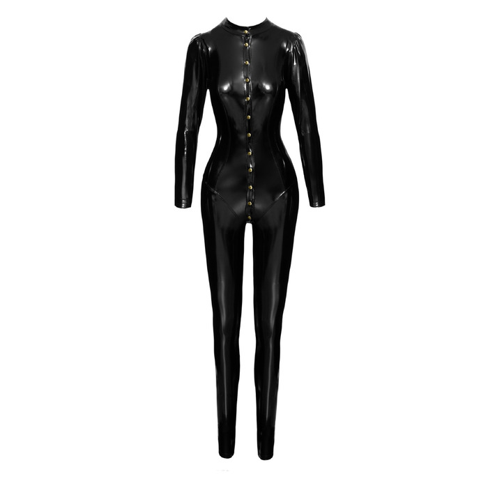 Комбинезон виниловый на кнопках Noir Handmade F247 черный, S