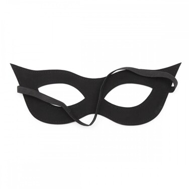 Маска на глаза с разрезами, кожзам, черная