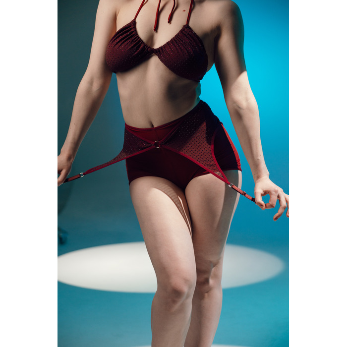 STARDUST top Burgundy shine_ бургунді стрази