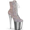 Ботинки Flamingo-1020CHRS *Каблук 8 дюймов, ботильоны RS с декоративной отделкой, шнуровка 4 дюйма, боковая молния, разноцветный/серебристый