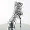 Чоботи Pleaser Adore-1008SQ *7 дюймів на підборах, 2 3/4 дюйма з відкритим носком та блискітками, сріблясті