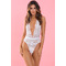 Спокусливе боді з глибоким вирізом PLUNGE IN TEDDY WHITE, S/ M