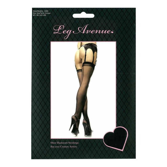Панчохи з мереживною коронкою One Size Nuna Sheer Thigh High Stockings від Leg Avenue, чорні