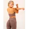 Топ Ryderwear Lift Rib Seamless Halter Sports Bra - Deep Taupe