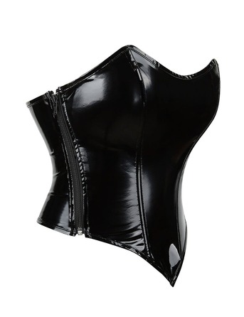 Корсет-топ Star Night з блискавкою та шнурівкою, трусики в комплекті, чорний, XS (без коробки)