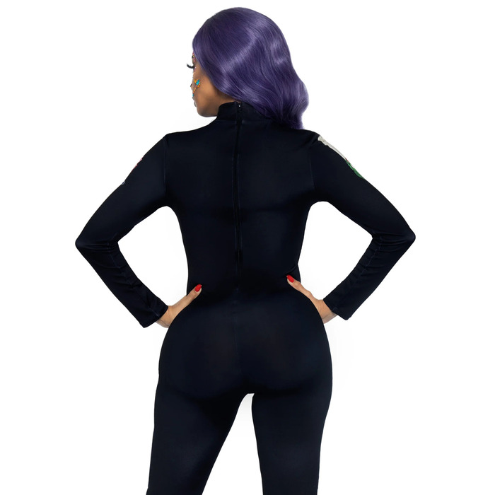 Комбинезон скелет с цветочным принтом Leg Avenue Floral skeleton catsuit S