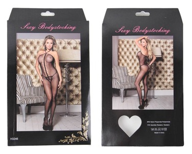 Комбинезон в сеточку с воротником халтер Star Night, в комплекте трусики, черный