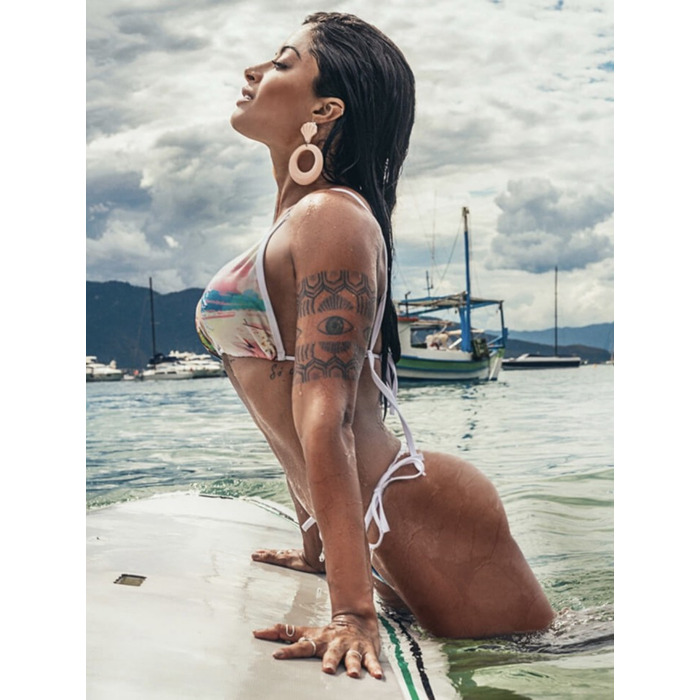 Купальник женский SUPERHOT BK183 с принтом, эластичный