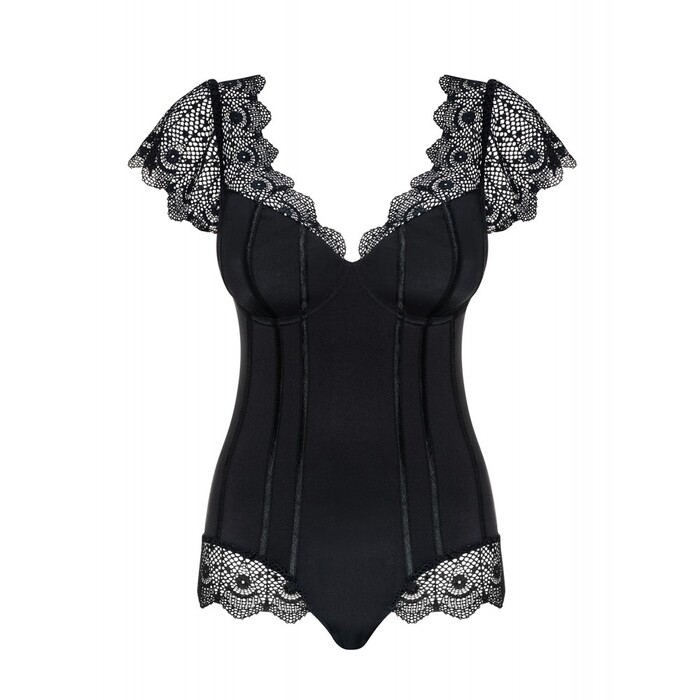 Боді Obsessive Moketta teddy S/M чорний