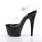 Босоніжки Pleaser Adore-708MG на підборах 7 дюймів, босоніжки з ремінцем на щиколотці 2 3/4 дюйма з міні-блискітками, прозорі/чорні