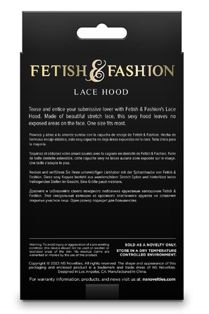 Кружевной капюшон-маска NS Novelties Fetish & Fashion белый
