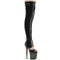 Ботинки Pleaser Flamingo-3027, каблук 8 дюймов, 4-дюймовая шнуровка спереди, молния сбоку, чёрная замша/чёрный