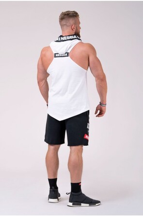 Майка с капюшоном NEBBIA NO EXCUSES Tank Top with a Hoodie 173 white