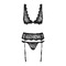 Комплект Obsessive Emperita set, три елементи, S/M чорний