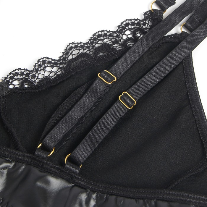 Корсет с подтяжками и подвязками Star Night на молнии, черный, L