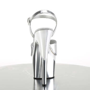 Босоніжки Adore-709 на підборах 7 дюймів, босоніжки з ремінцем на щиколотці 2 3/4 дюйма, сріблясті/сріблясто-хромовані